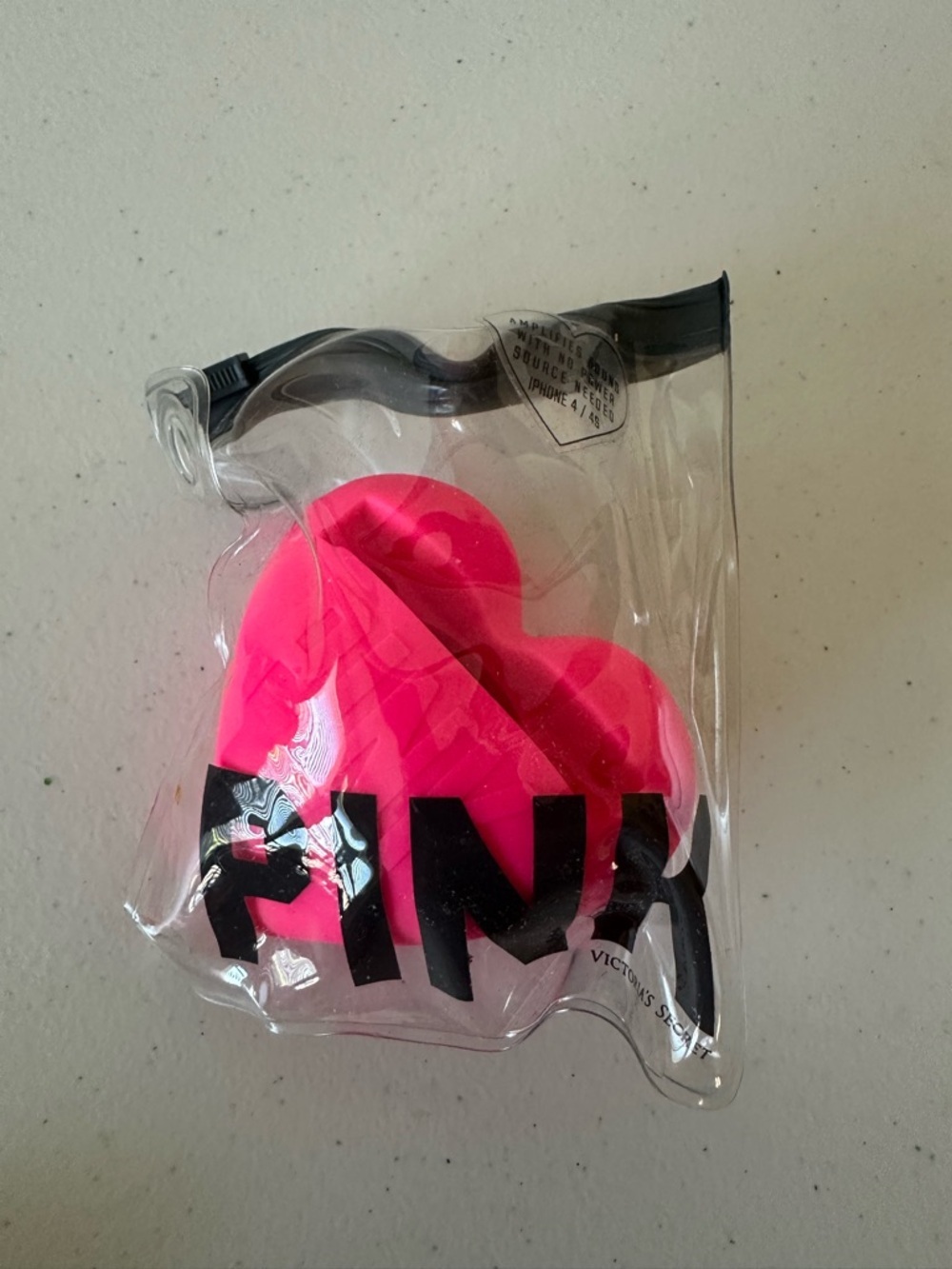 VICTORIA'S SECRET PINK NEON HEART WIRELESS SOUND AMPLIFIER FOR IPHONE NIP NWT